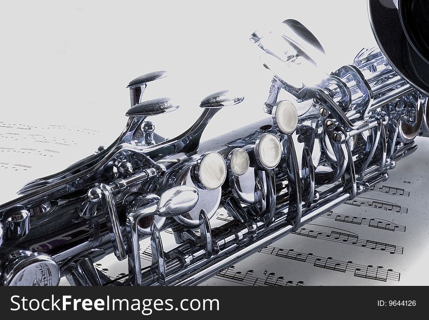 Nice silver glowing alt saxophon