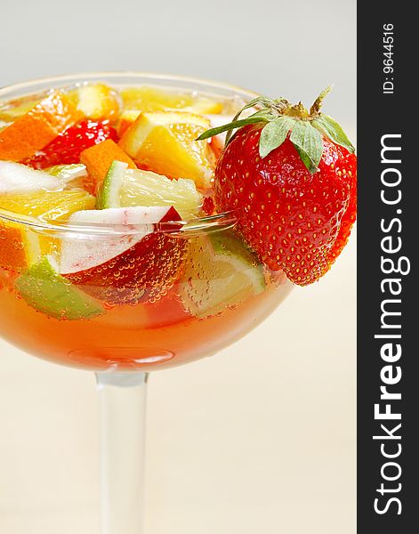 Fresh alcoholic cocktail with fruits and berries. Fresh alcoholic cocktail with fruits and berries