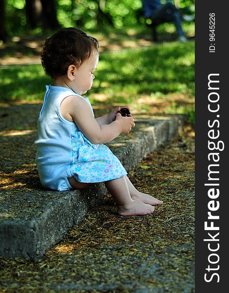 Outdoor shot of a baby girl. Outdoor shot of a baby girl