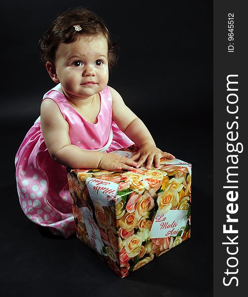 Baby Girl With Present