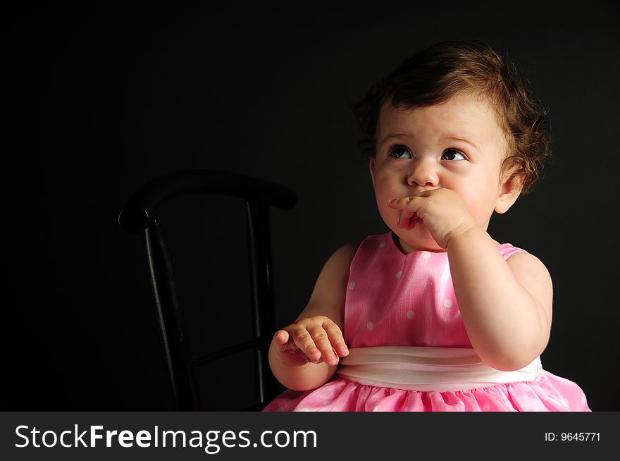 Studio shot of a baby girl