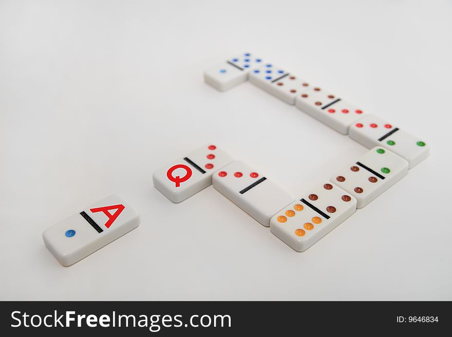 Question mark in dominoes with Q and A