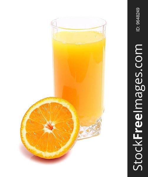 Orange And Juice In Glass