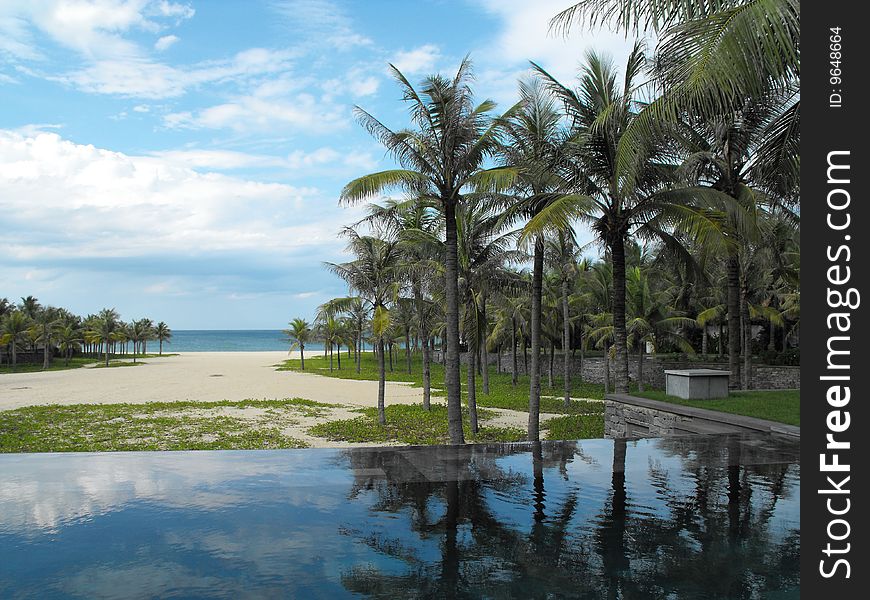 Image of a pool on the beach in vietnam. Image of a pool on the beach in vietnam.