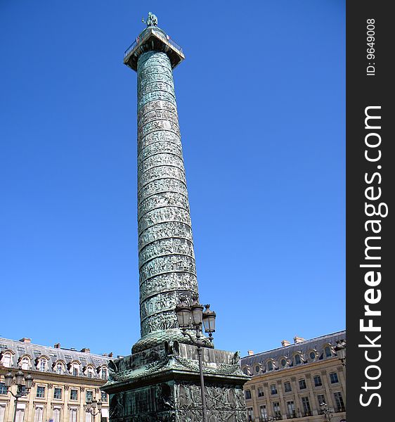 Place Vendome with Column in Paris, France. Place Vendome with Column in Paris, France
