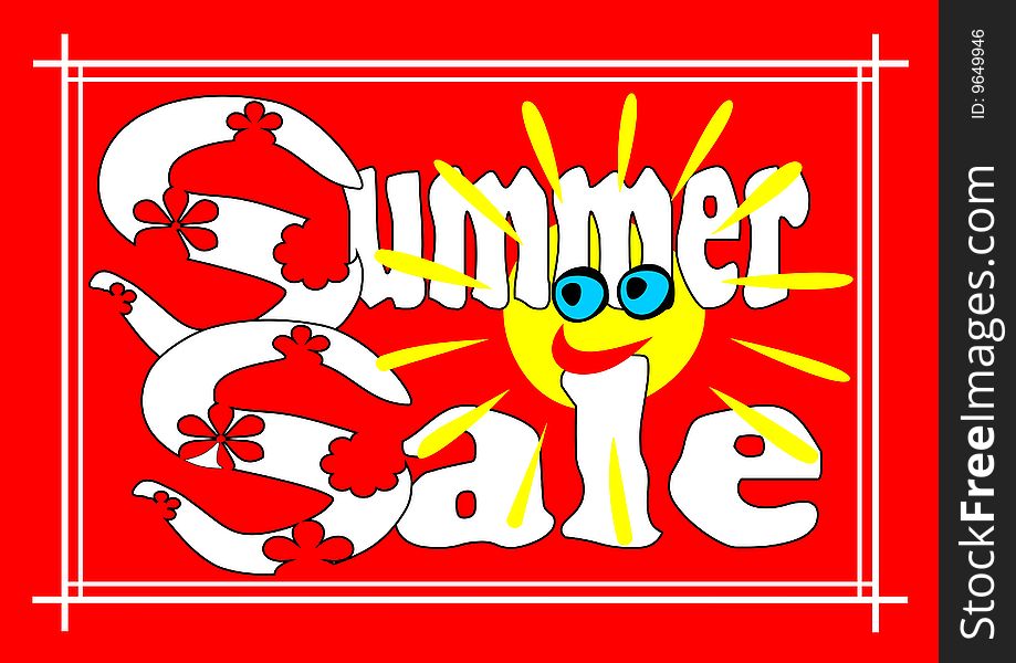Summersale, a picture for use as a poster or deco-print with sales actions.