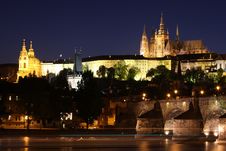 Prague Castle & Charles Bridge In Prague Stock Image Prague Castle & Charles Bridge In Prague Stock Image