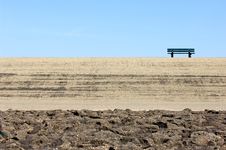 Lonely Bench On A Dike Royalty Free Stock Image Lonely Bench On A Dike Royalty Free Stock Image