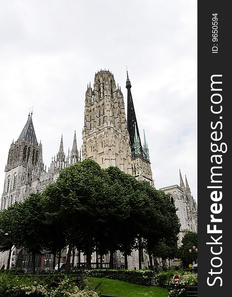 Great church building with gothic style, gothic tower building. Great church building with gothic style, gothic tower building