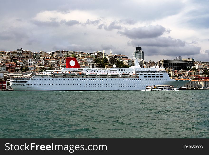 Cruise ship in istanbul harbor