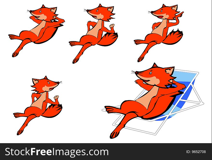 Fox- illustrator -material,A lot of action