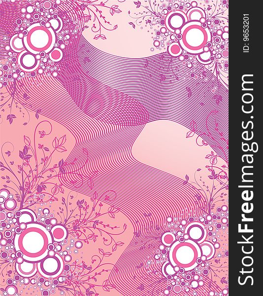 The vector illustration contains the image of pink summer background