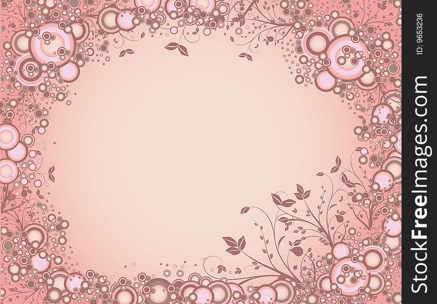 The vector illustration contains the image of pink summer background