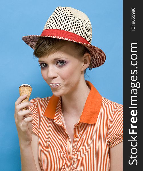 Girl Eats Ice Cream