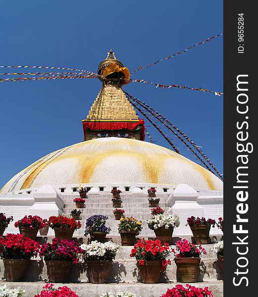 Nepalese stupa in Bodhnath, Nepal