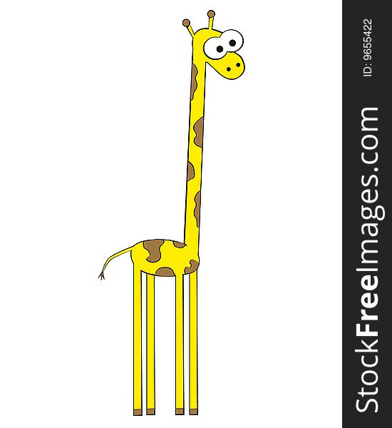 Art illustration of a funny giraffe