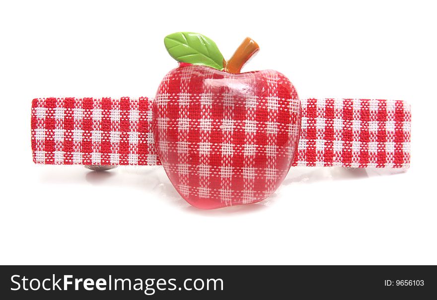 Apple hairpin isolated on white background