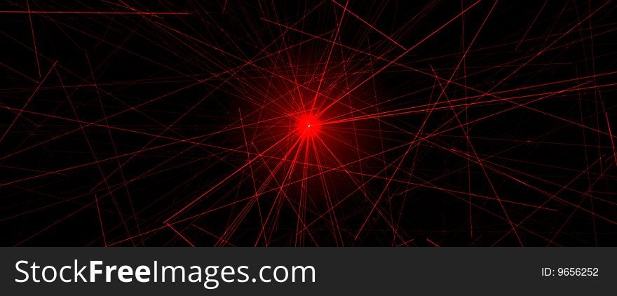 CG image Black background and red light source. CG image Black background and red light source