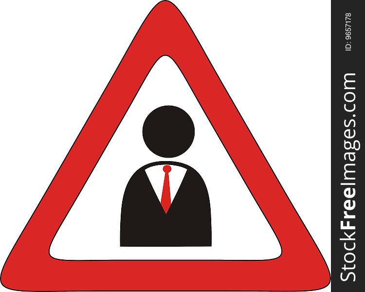Business man zone, may be used as icon, logo, sign