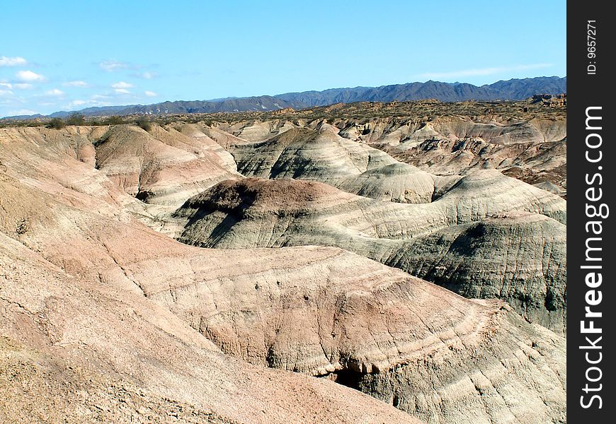 Interesting rock formation ('Valle de la Luna') in Ischigualasto National Park, Argentina