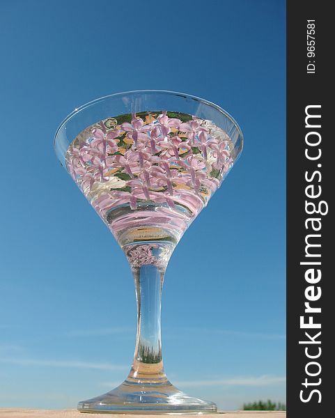 Flowers of lilac in the glass