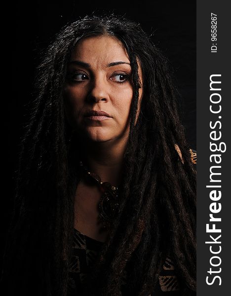 Beautiful woman with dreadlocks