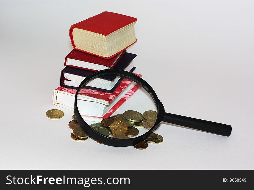 Mini Books,coins And Magnifier