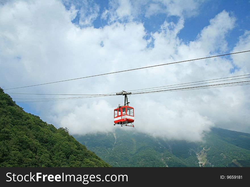 Ropeway in Japan, city Nikko