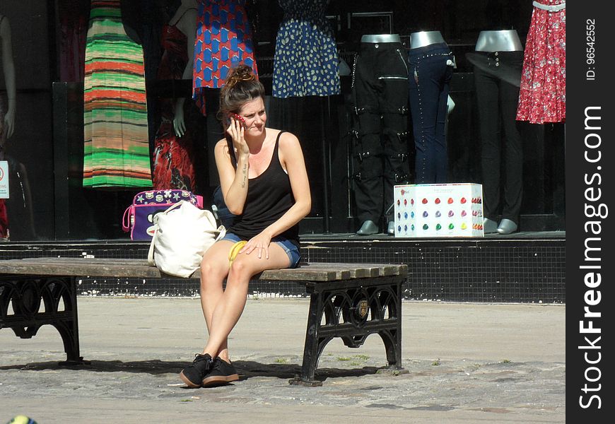 Woman On Phone With Banana