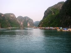 Halong Bay Fishing Village Stock Image Halong Bay Fishing Village Stock Image