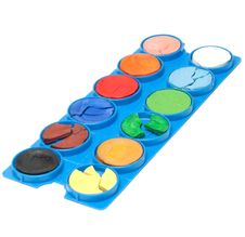 Plastic Palette With Watercolor Royalty Free Stock Photos