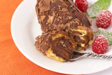 Miniature Chocolate Swiss Roll Royalty Free Stock Images