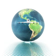 Airliner With A Globe Stock Photography Airliner With A Globe Stock Photography