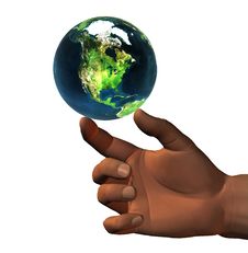 3D Earth On 3D Hand Royalty Free Stock Image 3D Earth On 3D Hand Royalty Free Stock Image