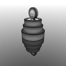 Tire Wheel On A Gray Background Stock Image