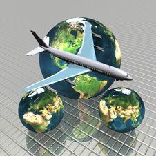 Airliner With A Globe Royalty Free Stock Images Airliner With A Globe Royalty Free Stock Images
