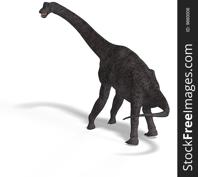 Giant dinosaur brachiosaurus With Clipping Path