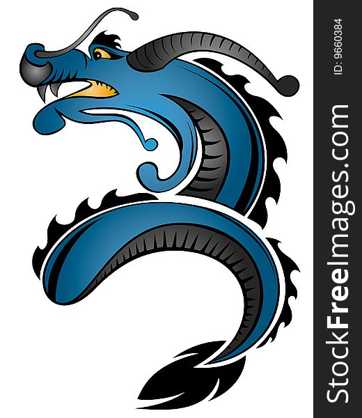 Chinese traditional dragon pattern,abstract dragon and phoenix.created by illustrator software.