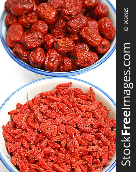 Traditional Chinese Herbs Red Jujube and Seed. Traditional Chinese Herbs Red Jujube and Seed