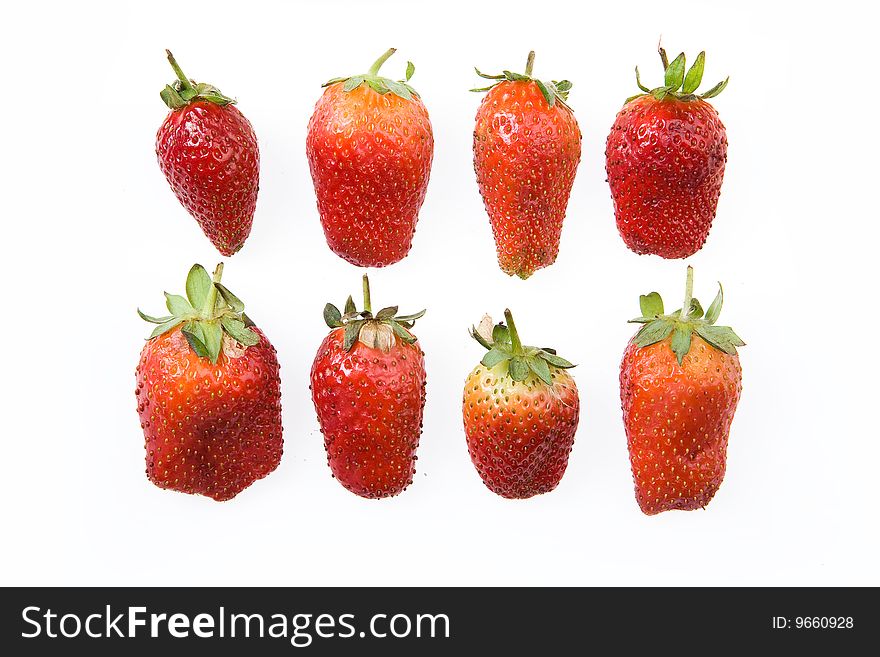 Isolated Strawberry in two rows