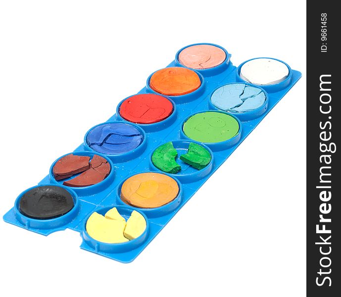 Plastic Palette With Watercolor