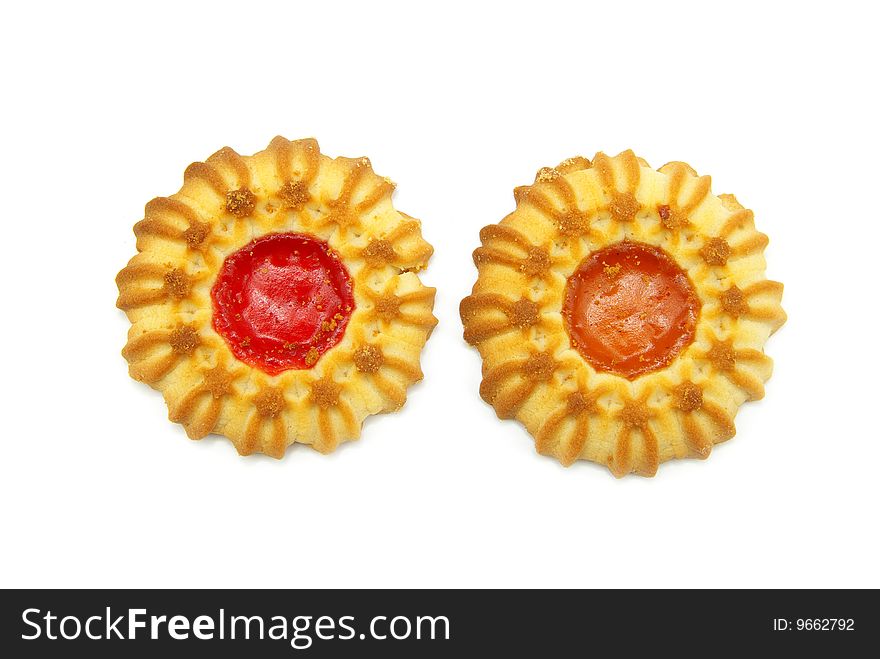 Sweet cookies isolated on a white background