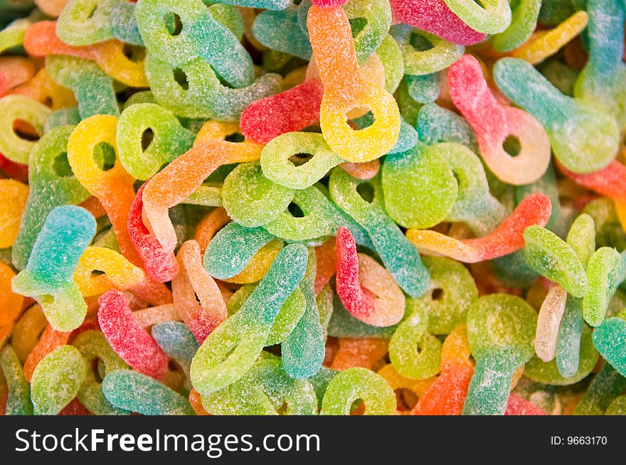 Close up of colorful jelly beans background