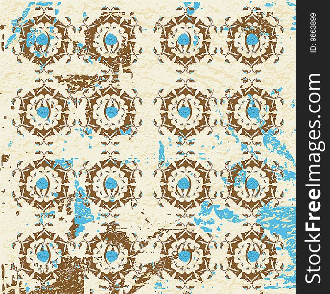 Antique Ottoman Grungy Wallpaper Raster Design