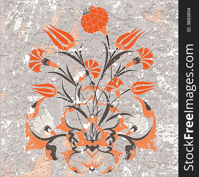 Antique ottoman grungy wallpaper design