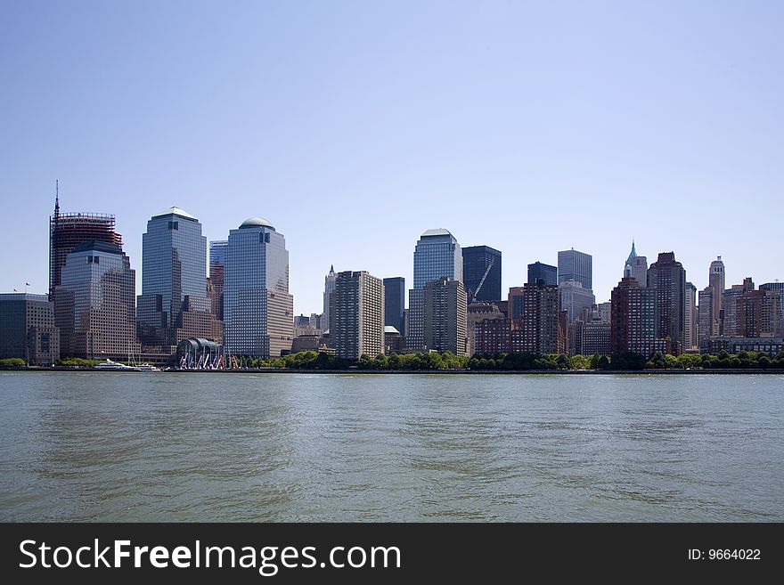 Manhattan skyline on a Clear Blue day