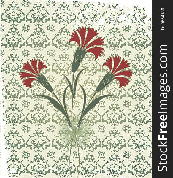 Antique ottoman grungy wallpaper tile design