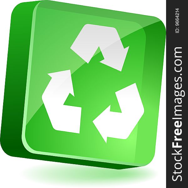 Recycle 3d icon. Vector illustration. Recycle 3d icon. Vector illustration.