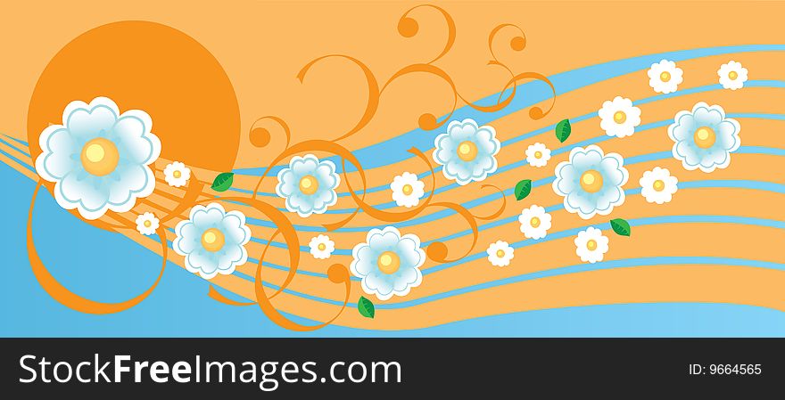 Ornament background vector abstract plant