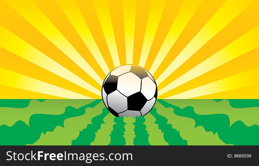 Illustration of football on grass